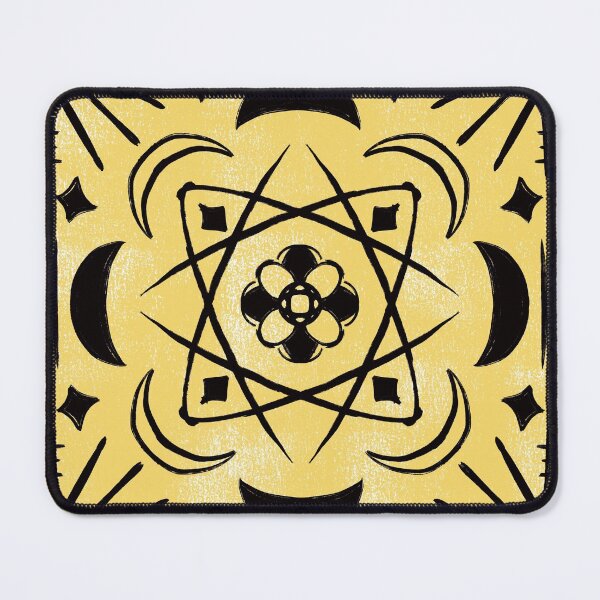 Item preview, Messy mandala - cosmic moon and stars pattern - yellow and black designed and sold by thephoenixsoul.