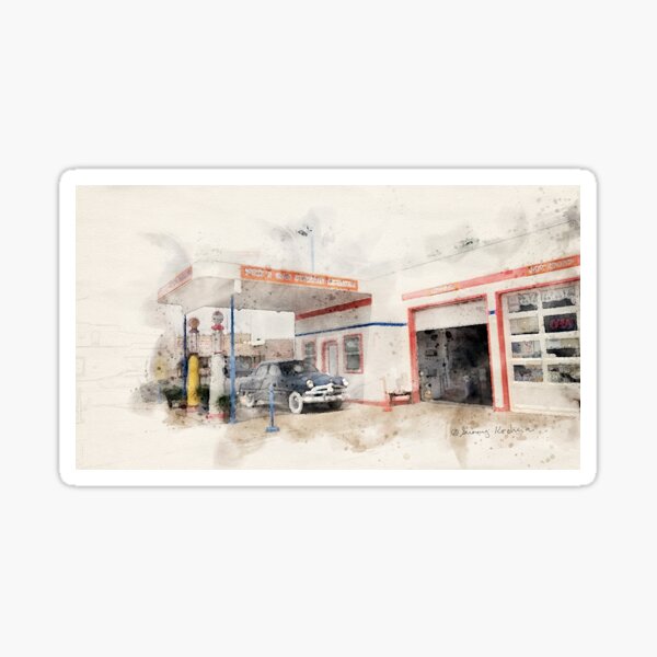 Item preview, Vintage Gas Station Route 66 designed and sold by Sunny Creations.