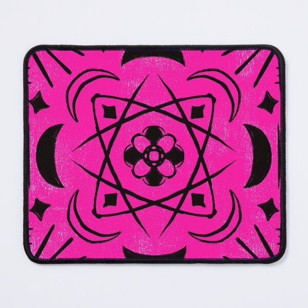 Item preview, Hot pink messy mandala - cosmic moon and stars pattern designed and sold by thephoenixsoul.