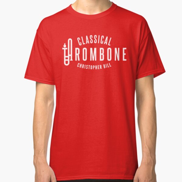 Classical Trombone Full White Logo Classic T-Shirt