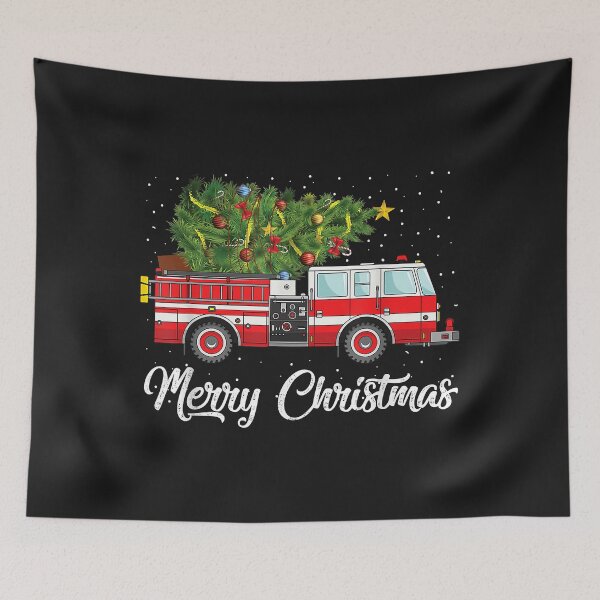 Item preview, Fire Truck Xmas Tree Funny Firefighter Gift Merry Christmas designed and sold by Donnie56441.