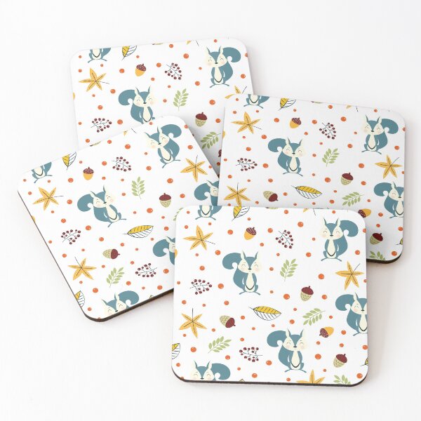 Item preview, Autumn pattern with squirrel and leaves vector image designed and sold by HarleyGarner.