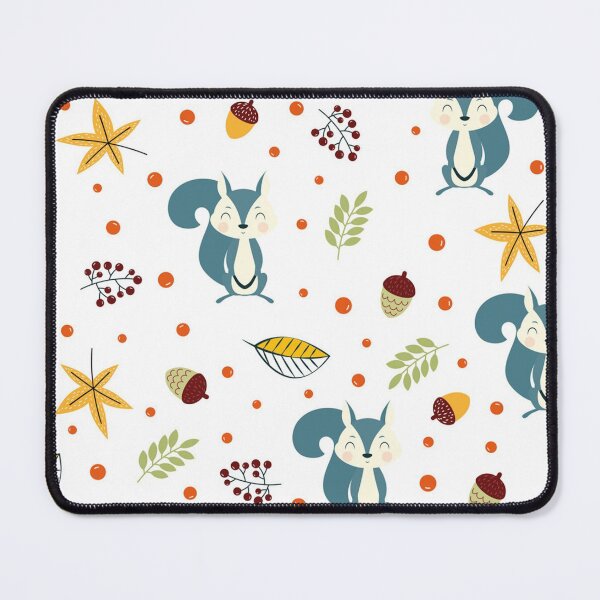 Item preview, Autumn pattern with squirrel and leaves vector image designed and sold by HarleyGarner.