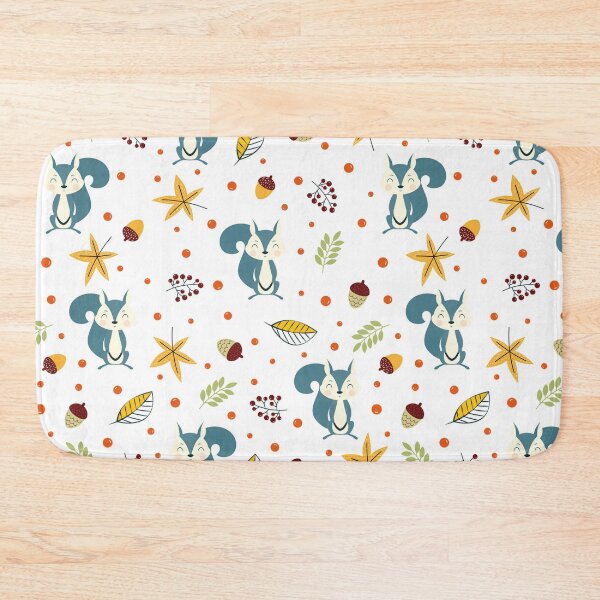 Item preview, Autumn pattern with squirrel and leaves vector image designed and sold by HarleyGarner.