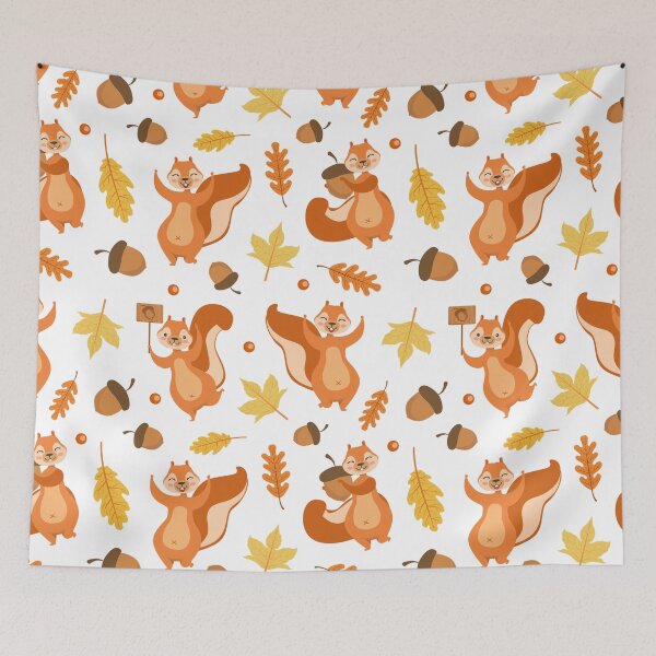 Item preview, Autumn Seamless Pattern with Cute Squirrel designed and sold by HarleyGarner.