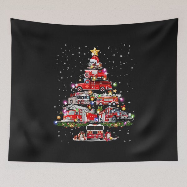 Item preview, Firefighter Christmas Tree Fire Truck Xmas Fireman Red Retro designed and sold by Donnie56441.