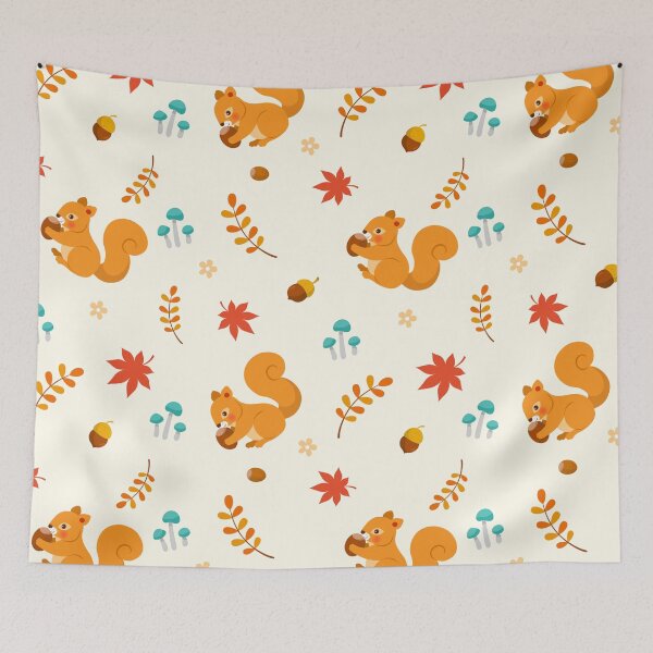 Item preview, Autumn seamless pattern with squirrel designed and sold by HarleyGarner.