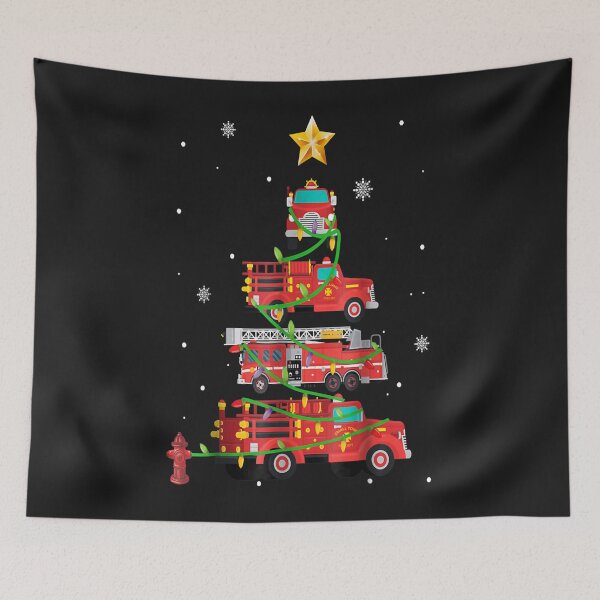 Item preview, Firefighter Fire Truck Christmas Tree Xmas Apparel Clothing designed and sold by Donnie56441.
