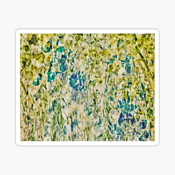 Water Garden - Light Green and Teal Abstract Pattern Sticker