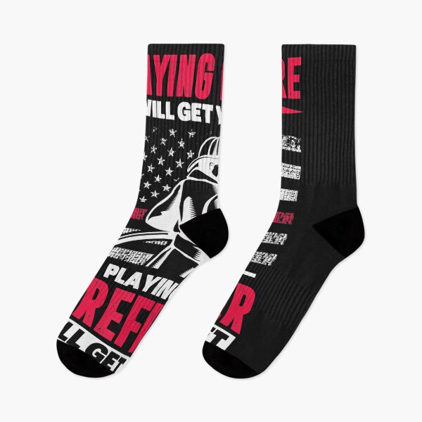 Item preview, Firefighter USA Flag Playing With Fire Will Get You Burnt designed and sold by Donnie56441.