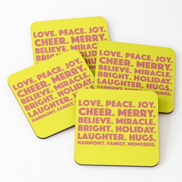 Item preview, LOVE PEACE JOY CHEER MERRY BELIEVE MIRACLE BRIGHT HOLIDAY designed and sold by Capiral Bucketlist.