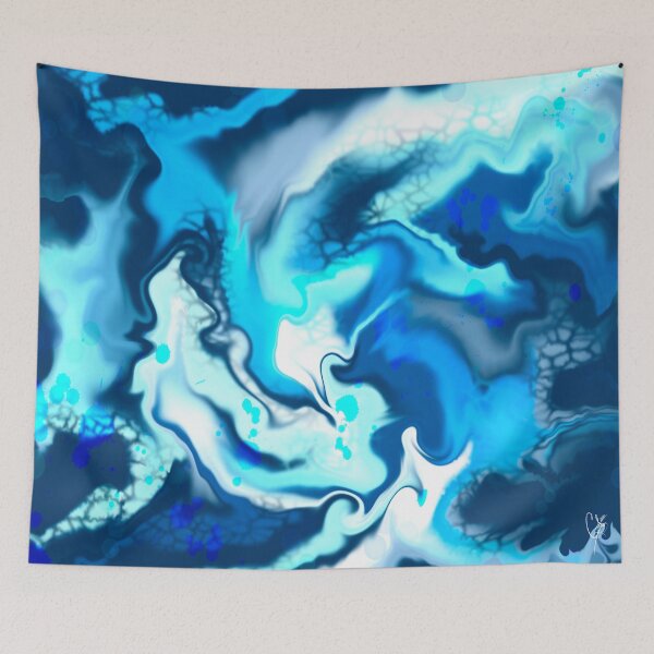 Item preview, Cracked Ice, digital fluid pour with cells designed and sold by MayGreenAbgrall.