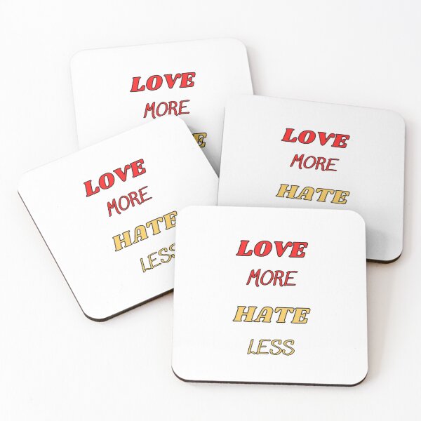 Item preview, Love More, Hate Less - Typography Motivational Quote designed and sold by Digitalme Designs.