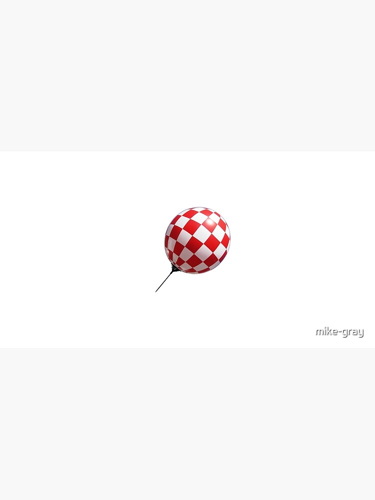 Bright Glossy Red Checked Balloon Tilted Sideways with Stick by mike-gray