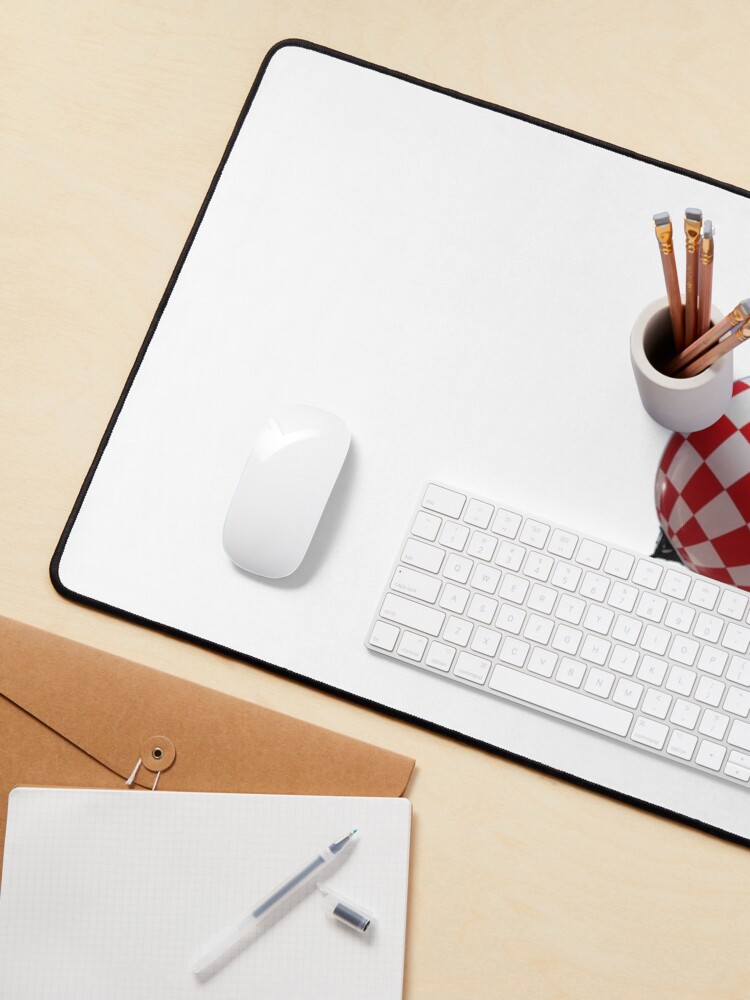 Alternate view of Bright Glossy Red Checked Balloon Tilted Sideways with Stick Mouse Pad