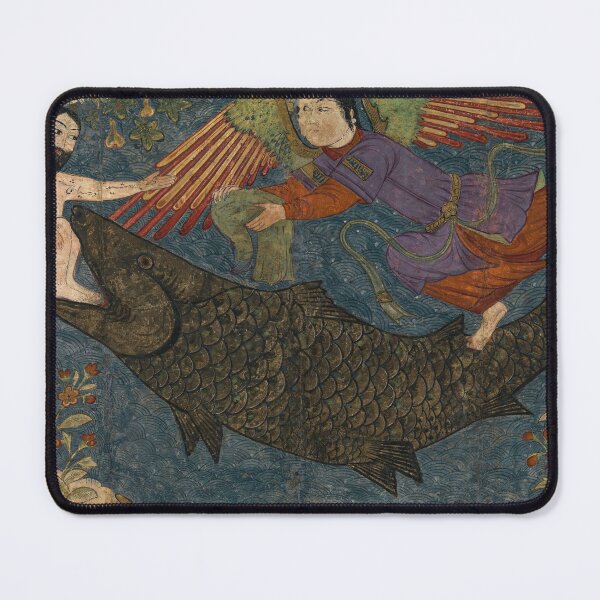 Item preview, Vintage "Jonah and the Whale", Folio from a Jami al-Tavarikh (Compendium of Chronicles) - Retouched designed and sold by autumnsspov.