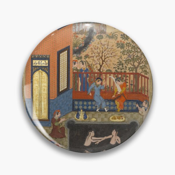 Item preview, Vintage "The Eavesdropper" Folio 47r from a Haft Paikar (Seven Portraits) of the Khamsa (Quintet) of Nizami - Retouched designed and sold by autumnsspov.