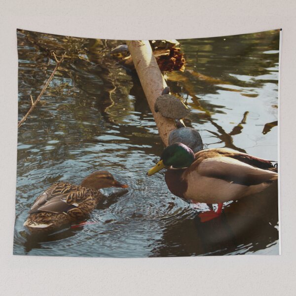 Item preview, Ducks and Turtles Playing in the Pond designed and sold by ColorfulPrints.