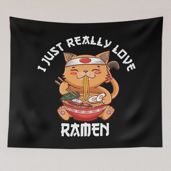 Item preview, Love Ramen Cat Japanese Anime Cute Kawaii Noodles Gift designed and sold by SqualeForce.