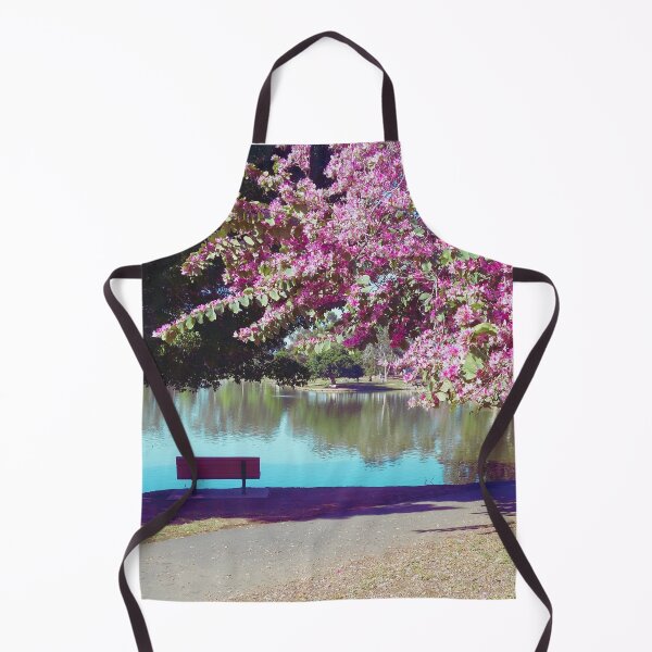 Item preview, Peaceful Bench Under Pink Tree designed and sold by ColorfulPrints.