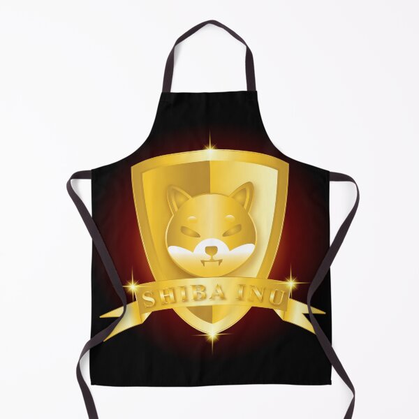 Item preview, Shiba inu crypto currency logo with golden shield, wings and starlights designed and sold by ZieProject.