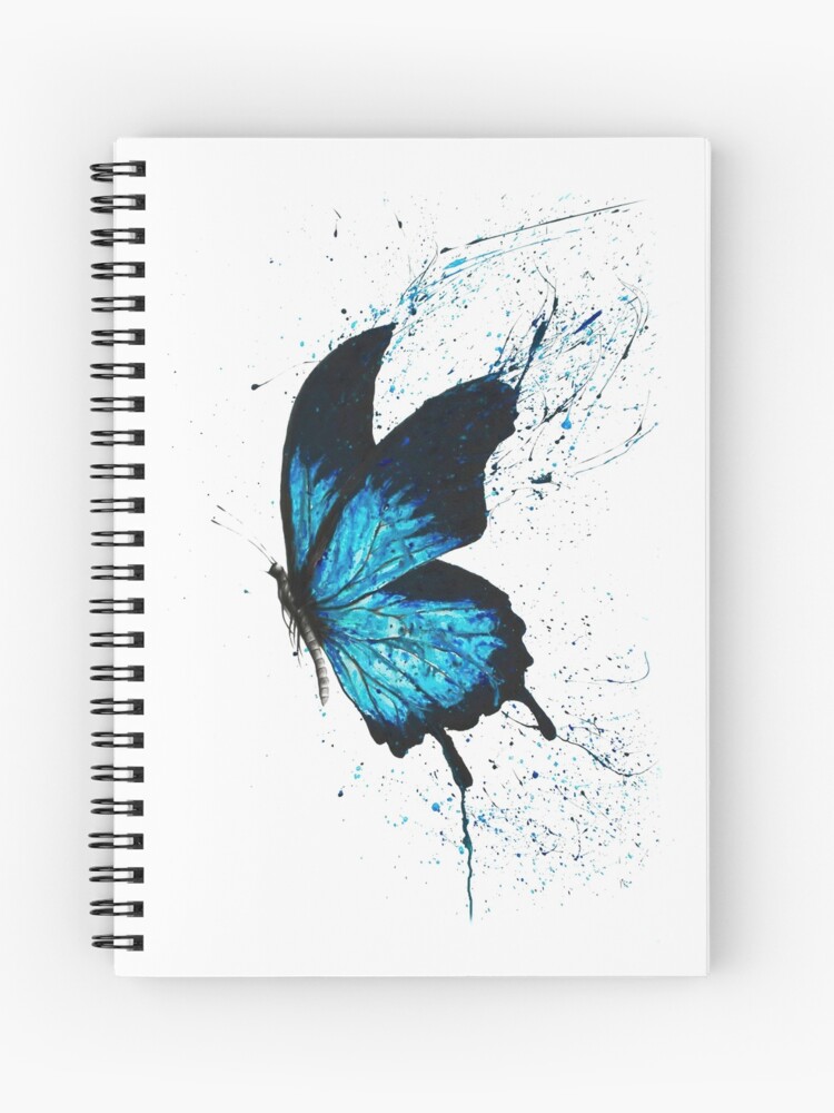 Blue Butterfly Watercolor Spiral Notebook