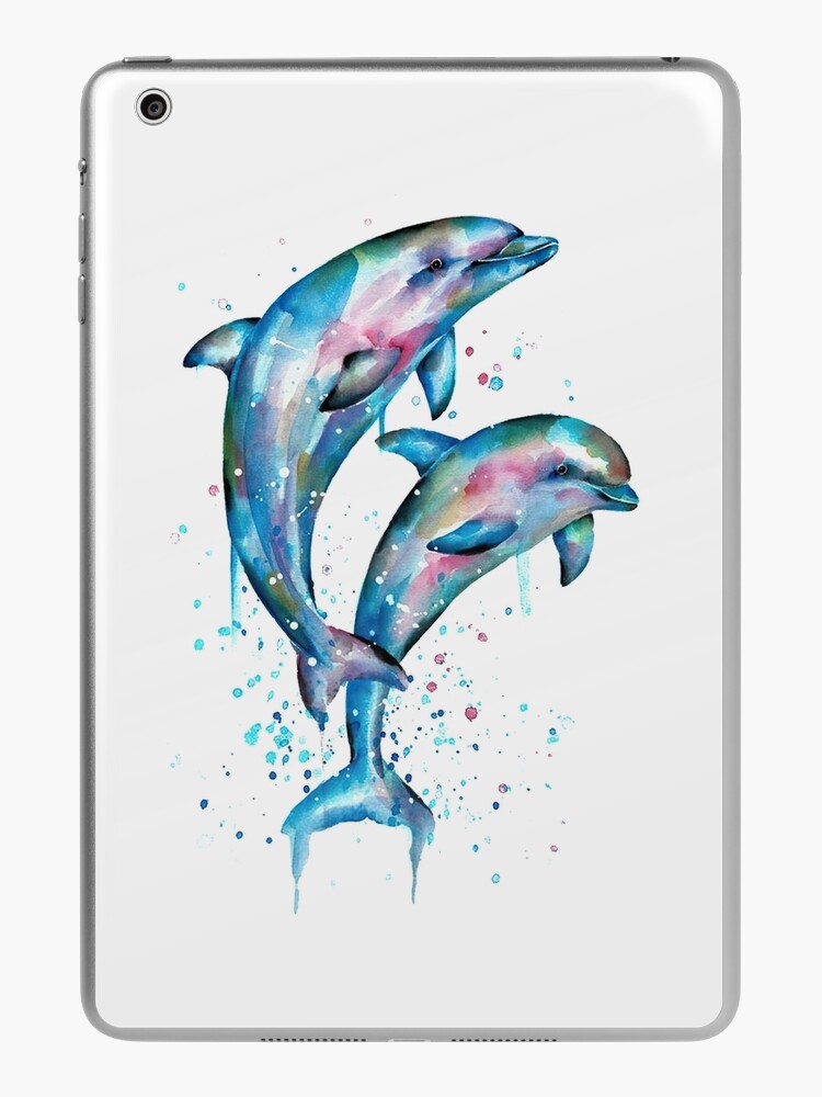 Jumping Grey Dolphins - Pencil | iPad Case & Skin