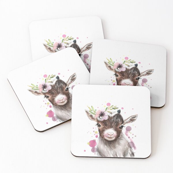 Item preview, Watercolor Floral Baby Goat designed and sold by SiouxLove.