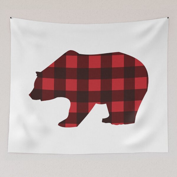 Item preview, Red and Black Buffalo Plaid Bear Grizzly Bear Polar Bear  designed and sold by Orchyd.
