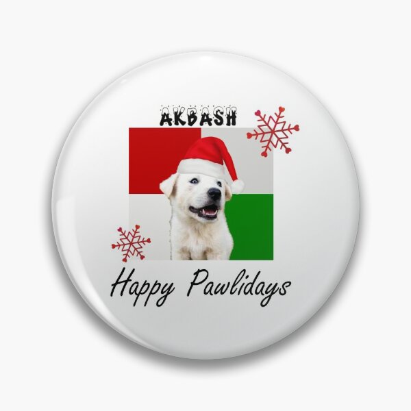 Item preview, Happy Pawlidays – Christmas Akbash Dog Design w/ Santa Hat designed and sold by platinumblks.