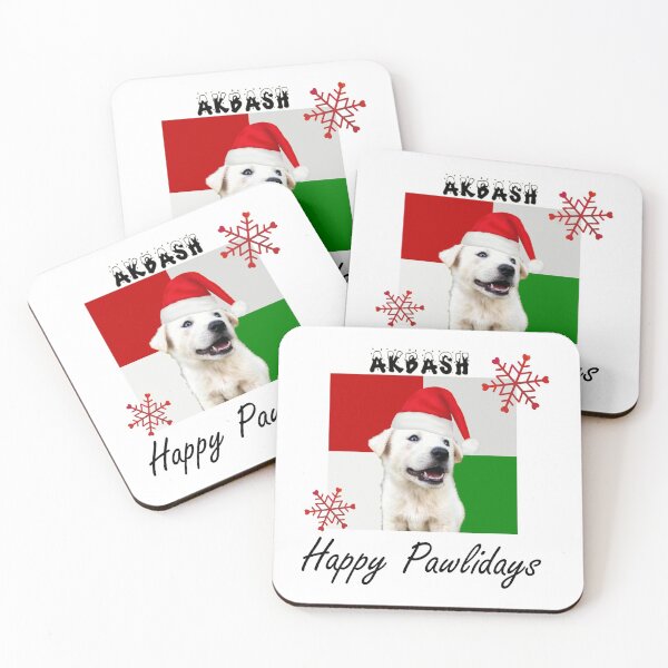 Item preview, Happy Pawlidays – Christmas Akbash Dog Design w/ Santa Hat designed and sold by platinumblks.