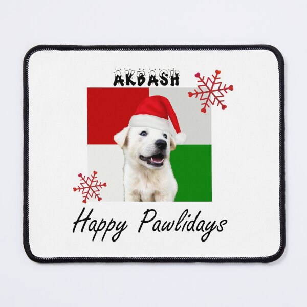 Item preview, Happy Pawlidays – Christmas Akbash Dog Design w/ Santa Hat designed and sold by platinumblks.