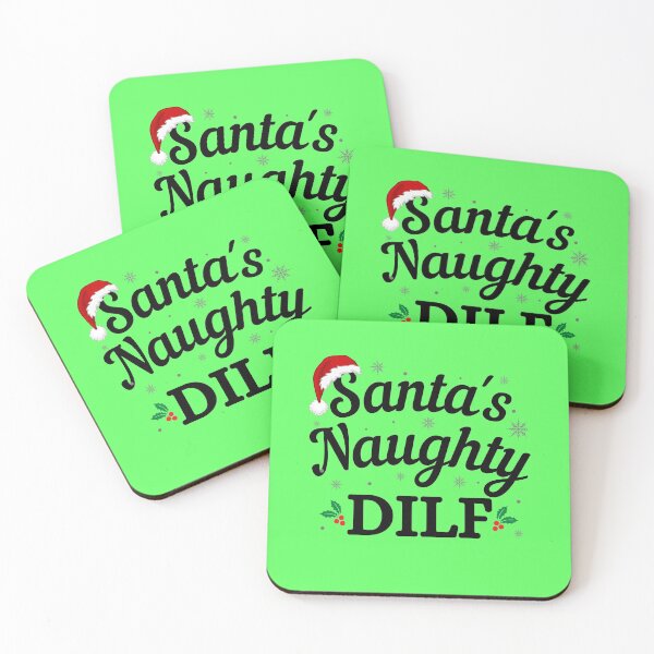 Item preview, Santas Naughty DILF (black text) - Funny Christmas - Gift for Hot Dads designed and sold by CaitU.