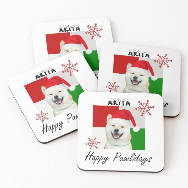 Item preview, Happy Pawlidays – Christmas Akita Dog Design w/ Santa Hat designed and sold by platinumblks.