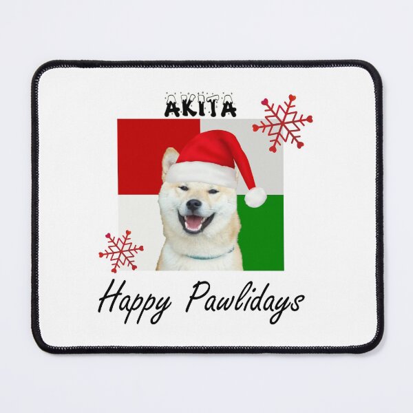 Item preview, Happy Pawlidays – Christmas Akita Dog Design w/ Santa Hat designed and sold by platinumblks.
