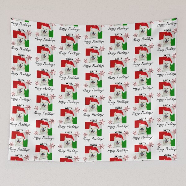 Item preview, Happy Pawlidays – Christmas Akita Dog Design w/ Santa Hat designed and sold by platinumblks.