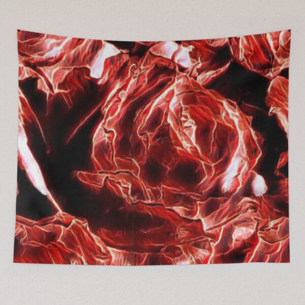 Item preview, roses, fiery red, monochrome, minimalism, abstract art, red, black, white designed and sold by Maria Mihailova.