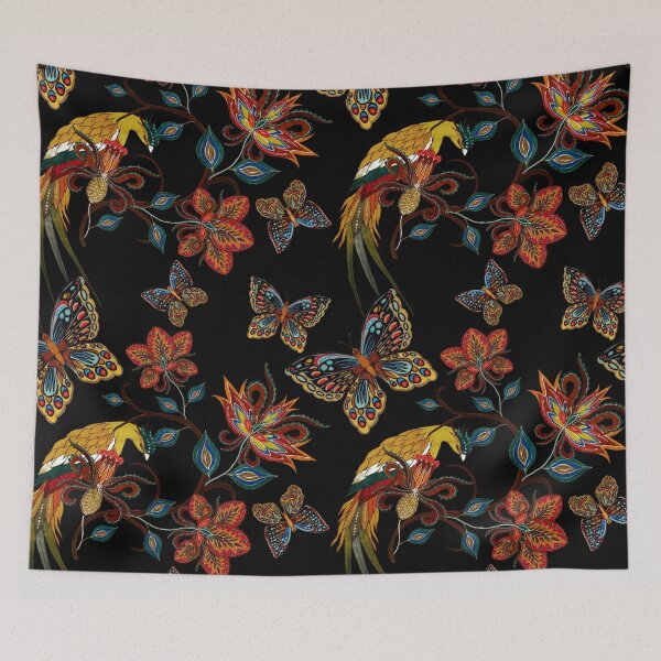 Item preview, butterflies and birds in ethnic style designed and sold by lauricecmd.