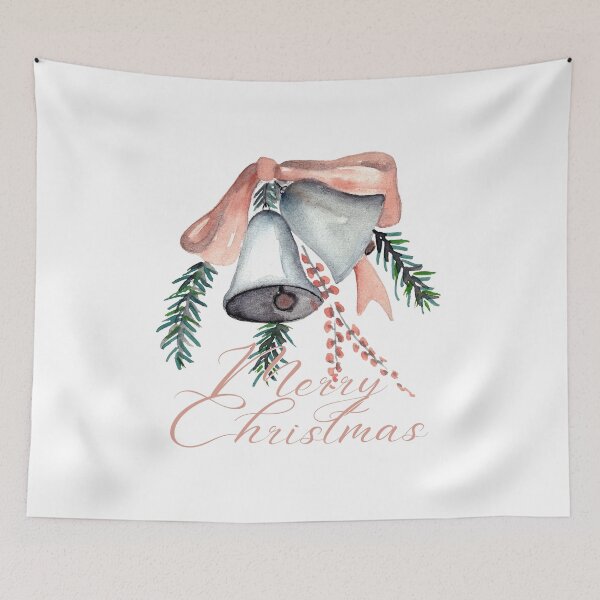 Item preview, Christmas Bells With Pink Bow, Berries And Pine Branches. Merry Christmas designed and sold by fowons.