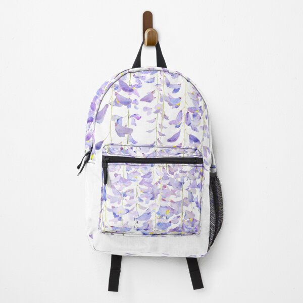 Item preview, hand painted purple wisteria in bloom watercolor 2021 designed and sold by ColorandColor.
