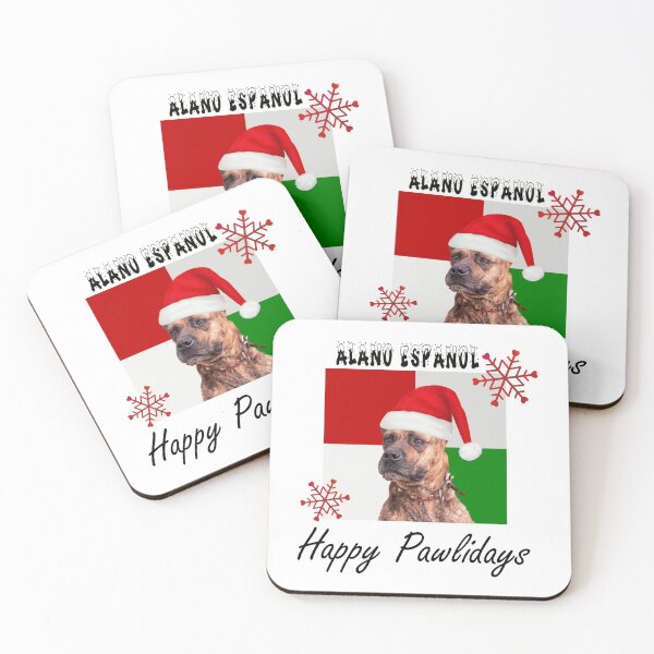 Item preview, Happy Pawlidays - Christmas Alano Español Dog Design con gorro de Papá Noel designed and sold by platinumblks.