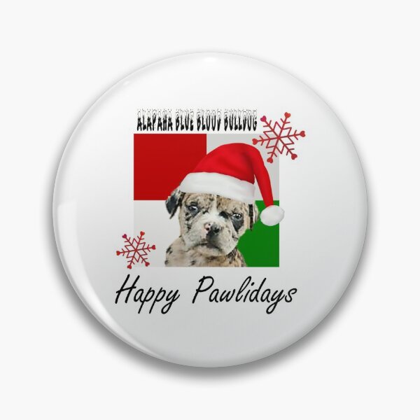 Item preview, Happy Pawlidays – Christmas Alapaha Blue Blood Bulldog Dog Design w/ Santa Hat designed and sold by platinumblks.