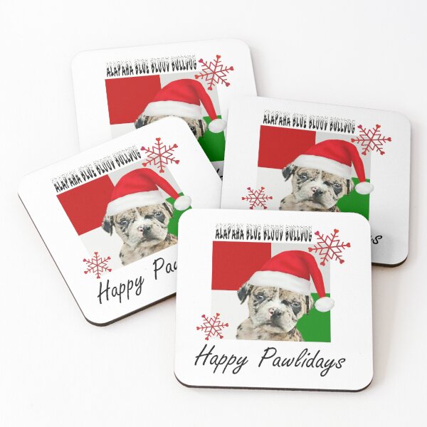 Item preview, Happy Pawlidays – Christmas Alapaha Blue Blood Bulldog Dog Design w/ Santa Hat designed and sold by platinumblks.