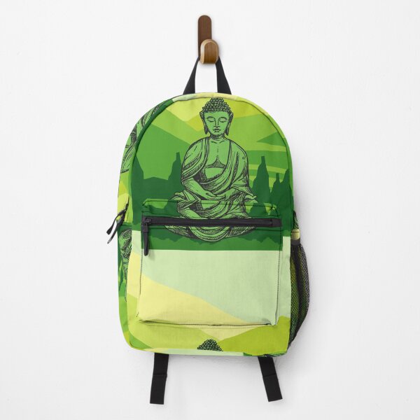 Item preview, Vibrant Green and Yellow Mountain Buddha Graphic designed and sold by WonderfulHumans.