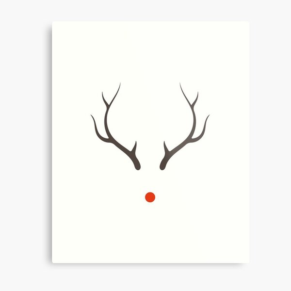 Reindeer Antlers and a Red Nose Christmas Humor Metal Print