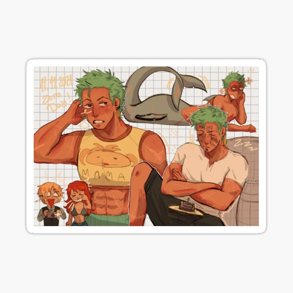 one piece sleeping zoro Sticker for Sale by mayvsantillan