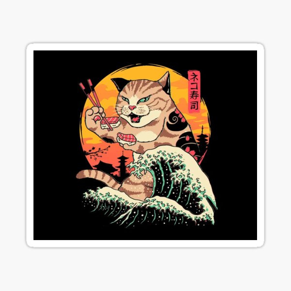 Item preview, Sushi cat vintage designed and sold by Oni Kanzen.
