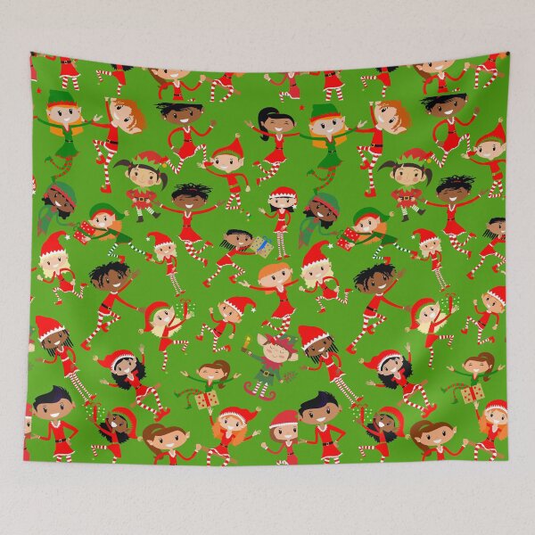 Item preview, Christmas Elves Seamless designed and sold by KraftsbyDesign.
