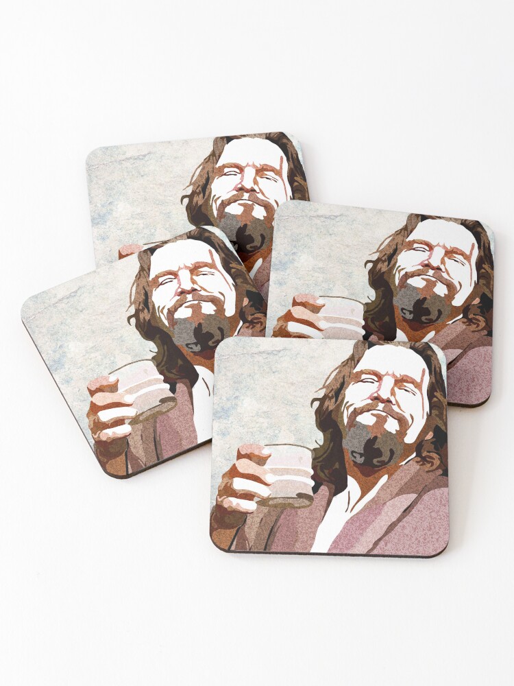 Thumbnail 1 of 5, Coasters (Set of 4), Big Lebowski DUDE Portrait designed and sold by amillusions.