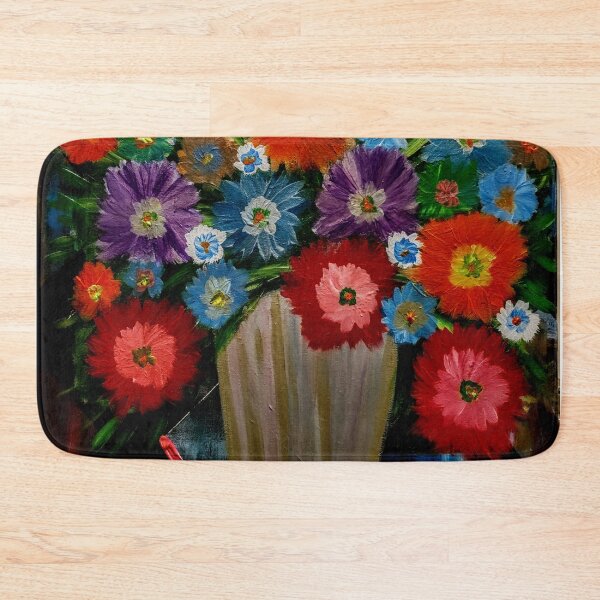 Item preview, Some abstract carnations and mixed flowers in a  gold vase  designed and sold by kkartwork.